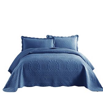 Marcielo 3 pc 100% Cotton Oversized Bedspread Lightweight Quilt Set