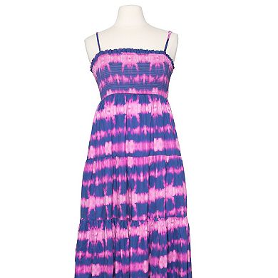Women’s Tie Dye Dress In Fuchsia And Navy