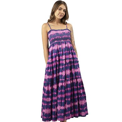 Women’s Tie Dye Dress In Fuchsia And Navy