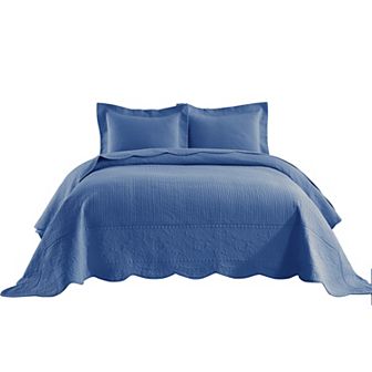 Marcielo 3 pc 100% Cotton Oversized Bedspread Lightweight Quilt Set