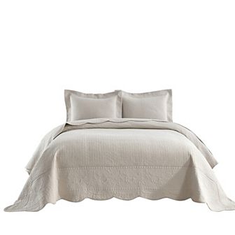 Marcielo 3 pc 100% Cotton Oversized Bedspread Lightweight Quilt Set