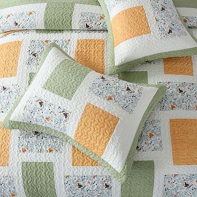 Marcielo 3 Piece Handcrafted Christmas Patchwork Vintage Style Holiday Cotton Quilt Set