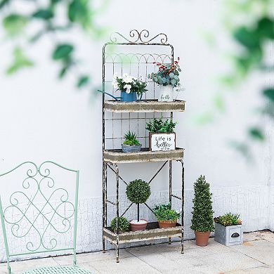 Giltzhome 3-tiered Metal Shelf Planter Stands