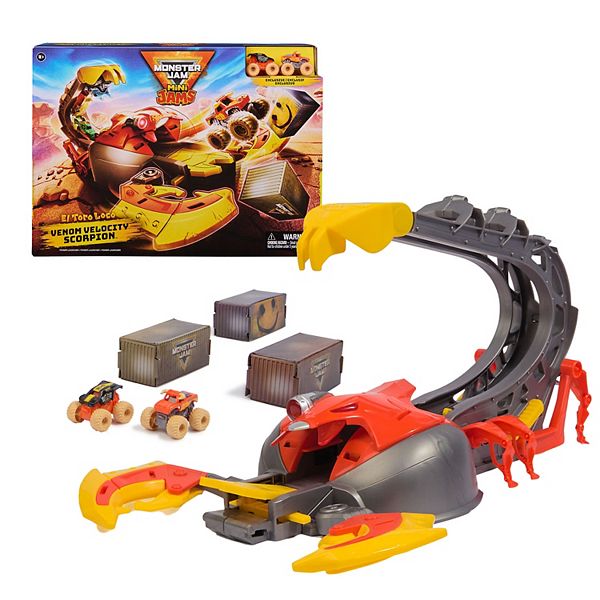 Monster Jam Mini El Toro Loco and Max-D Monster Truck Venom Velocity Scorpion Playset - Multi