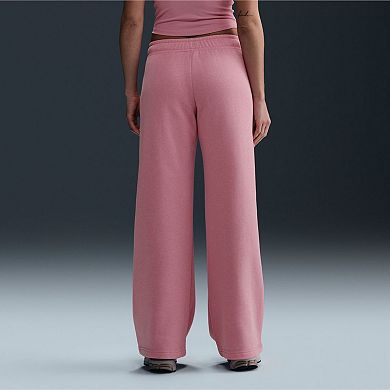Women's Nike Sportswear Club Fleece Mid-Rise Graphic Wide-Leg Pants
