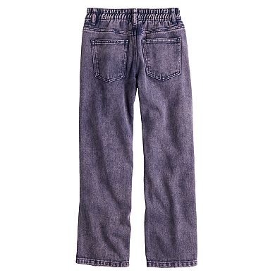 Girls 7-16 Gogo Star Straight Leg Belted Acid Wash Rigid Denim Pants