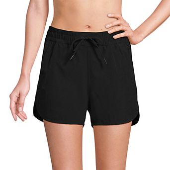 Women's Lands' End Woven Packable Dolphin Hem Swim Cover-Up Shorts