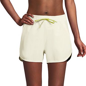 Women's Lands' End Woven Packable Dolphin Hem Swim Cover-Up Shorts