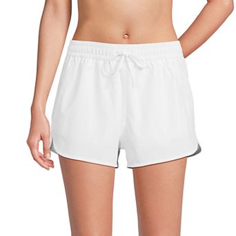 Women's Lands' End Woven Packable Dolphin Hem Swim Cover-Up Shorts