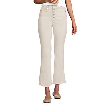 Women's Lands' End High-Rise Flare Crop Jeans