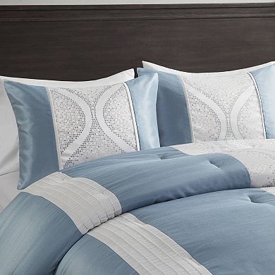 Madison Park Monroe 6-Piece Jacquard Comforter Set with Throw Pillows