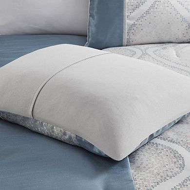 Madison Park Monroe 6-Piece Jacquard Comforter Set with Throw Pillows