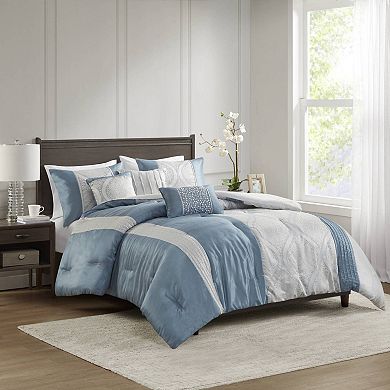 Madison Park Monroe 6-Piece Jacquard Comforter Set with Throw Pillows