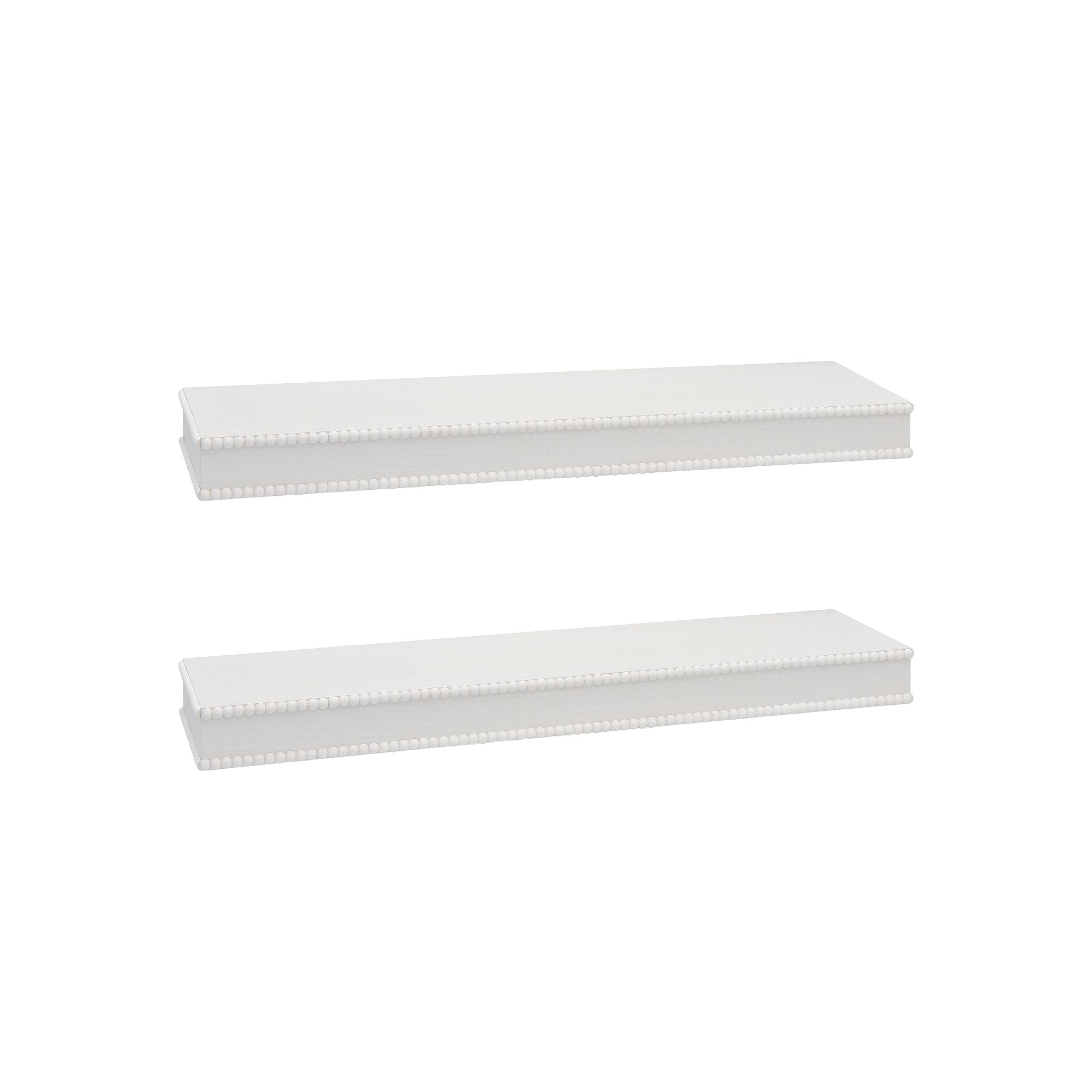 Belle Maison 24-in. Beaded Floating Shelves 2-piece Set, White