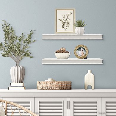 Belle Maison 24-in. Beaded Floating Shelves 2-piece Set