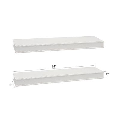 Belle Maison 24-in. Beaded Floating Shelves 2-piece Set