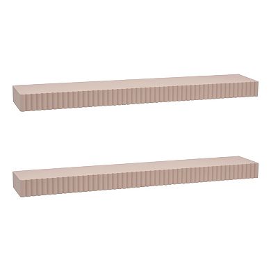 Belle Maison 24-in. Fluted Floating Wall Shelves 2-piece Set