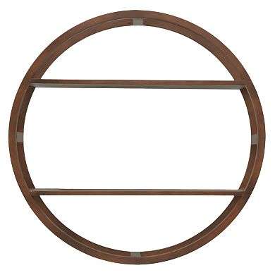 Belle Maison 24-in. Round Wood Two-Tier Wall Shelf