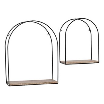 Belle Maison Arched Wire Wall Shelves 2 pc Set