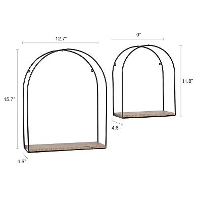 Belle Maison Arched Wire Wall Shelves 2-piece Set