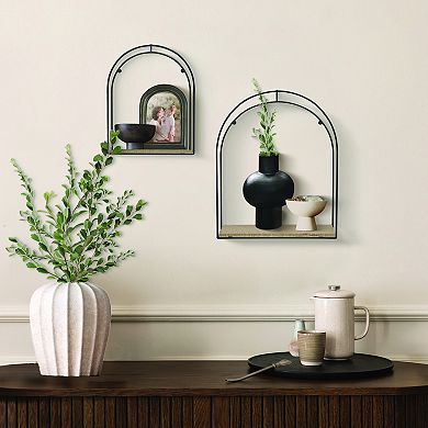Belle Maison Arched Wire Wall Shelves 2-piece Set