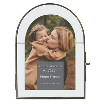 Belle Maison Arched Floating Metal Tabletop Picture Frame