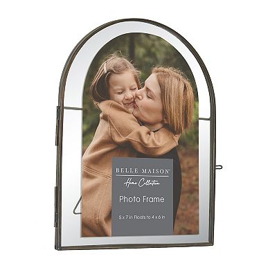 Belle Maison Arched Floating Metal Tabletop Picture Frame