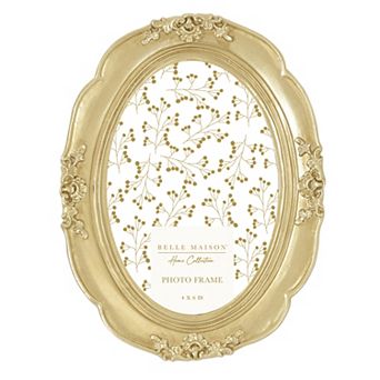 Belle Maison Floral Oval Tabletop Picture Frame
