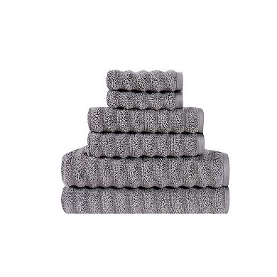 London Fog 6-piece Zero Twist Ribbed Towel Set