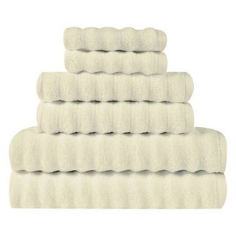 London Fog 6 pc Zero Twist Ribbed Towel Set
