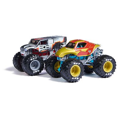 Monster Jam Marvel 2-Piece Iron Man Vs. War Machine Die-Cast 1:64 Scale Monster Truck Set