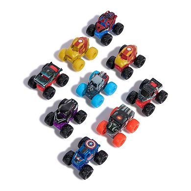 Monster Jam Marvel Thor, Black Panther & Iron Man Mini Monster Truck 3-Pack Set