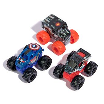 Monster Jam Marvel Winter Soldier, Captain America & War Machine Mini Monster Truck 3-Pack Set