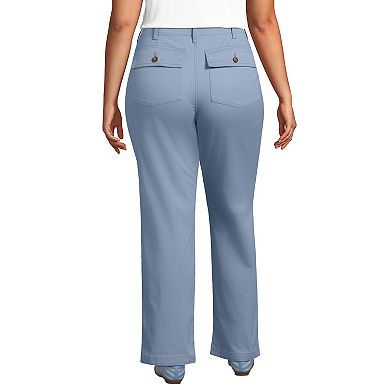 Plus Size Lands' End High-Rise Chino Utility Straight Leg Pants