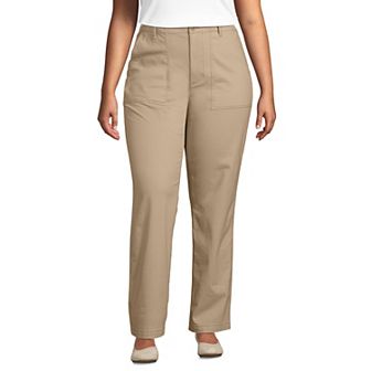 Plus Size Lands' End High-Rise Chino Utility Straight Leg Pants
