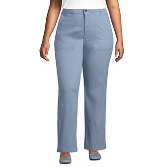 Plus Size Lands' End High-Rise Chino Utility Straight Leg Pants