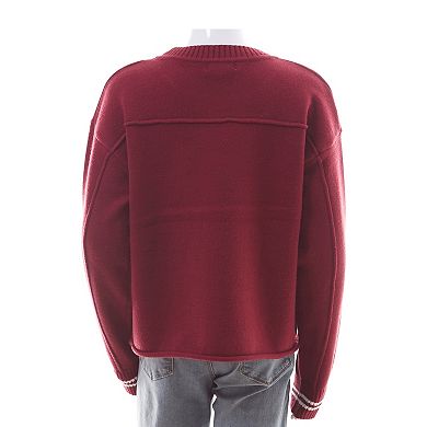 Girls 7-16 Mini Society Numbered Sport Jersey Sweater