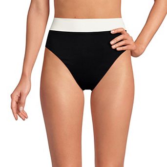 Women's Lands' End Reversible High Waisted Bikini Swim Bottoms