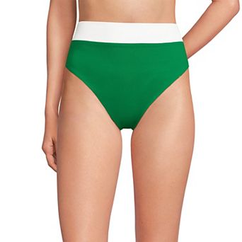 Women's Lands' End Reversible High Waisted Bikini Swim Bottoms