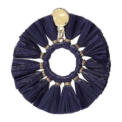 Sonoma Goods For Life® Gold Tone Raffia Ring Tasseled Drop Earrings