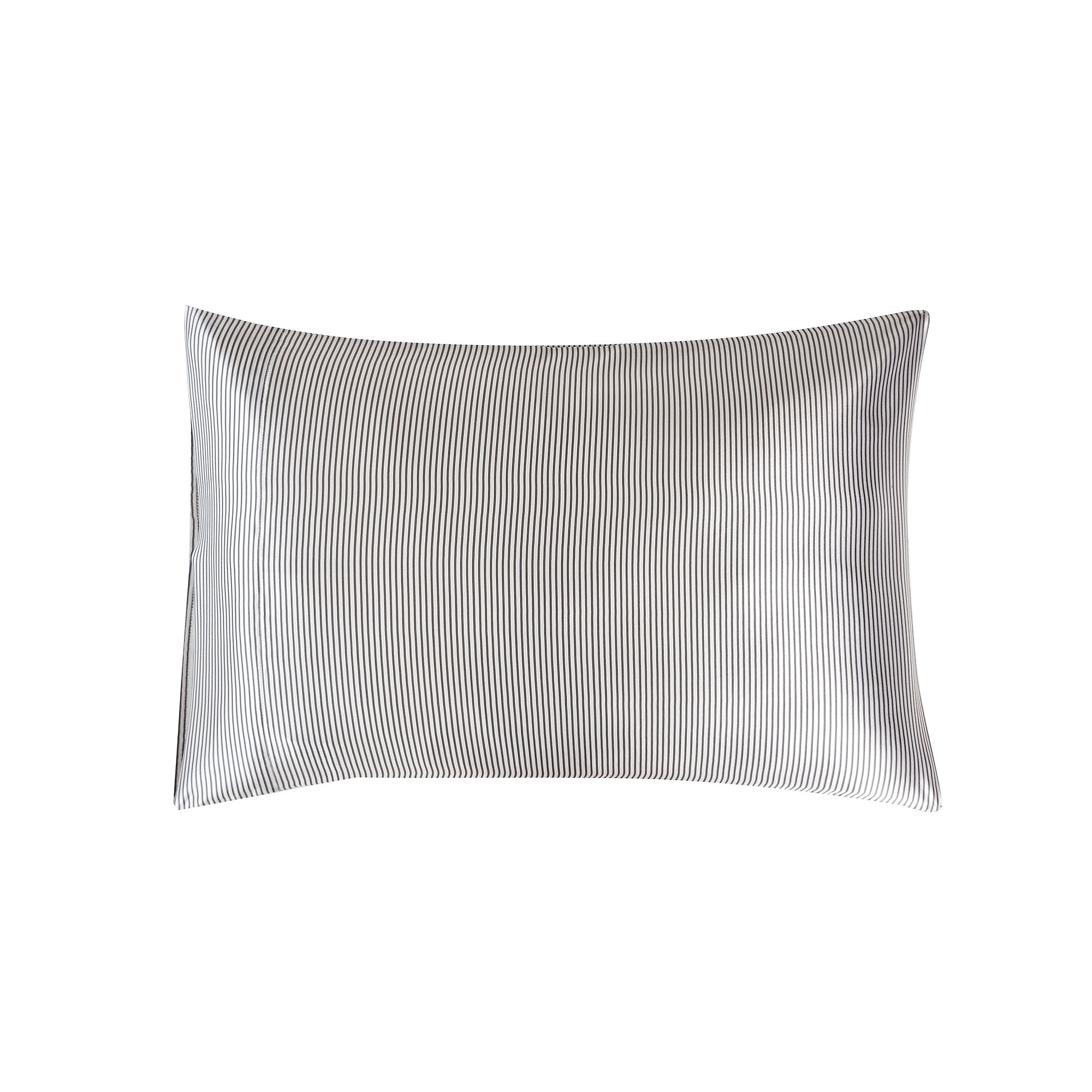 Mend Satin Beauty Pillowcase, Grey Stripe