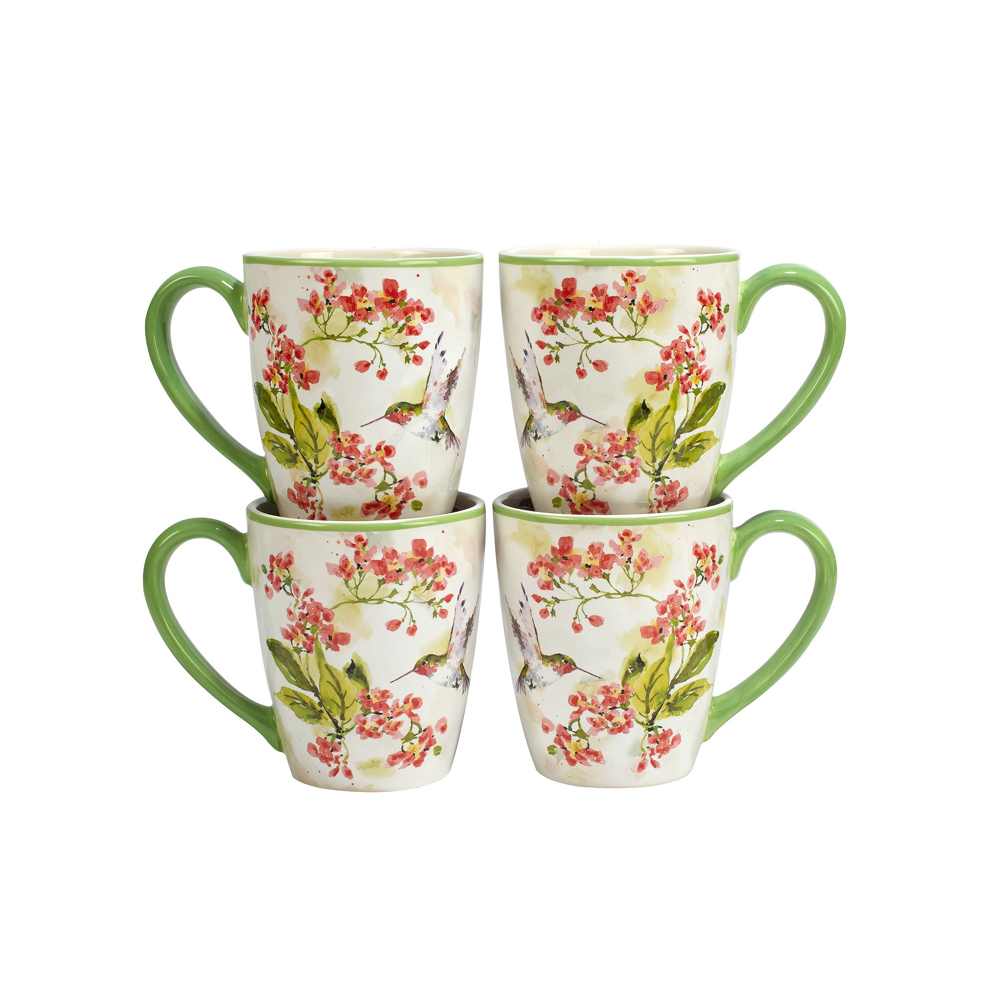 Certified International Hummingbird 4-Piece Mug Set, Multi