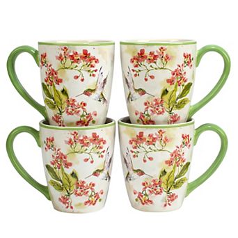 Certified International Hummingbird 4 pc Mug Set