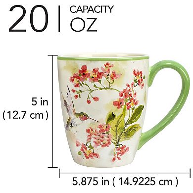 Certified International Hummingbird 4-Piece Mug Set
