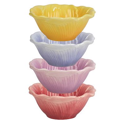 Certified International 4-Piece Hummingbird Ice Cream Bowl Set