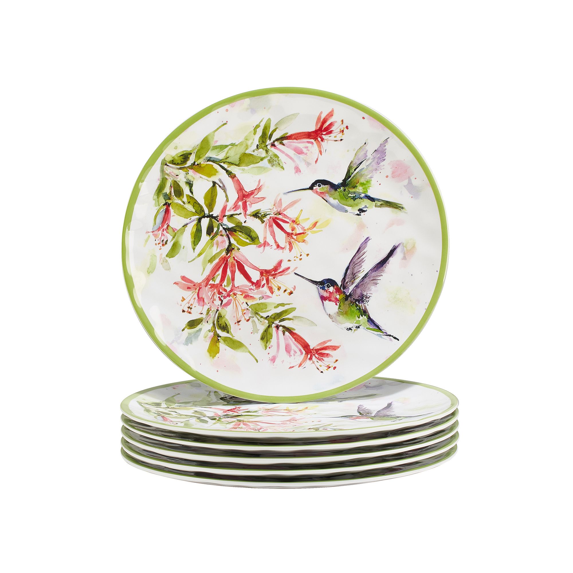 Certified International Hummingbird 6-Piece Dinner Plate Set, Multi