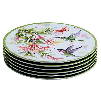 Certified International Hummingbird 6-Piece Dinner Plate Set