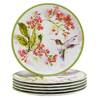 Certified International 6 pc Hummingbird Salad Plate Set