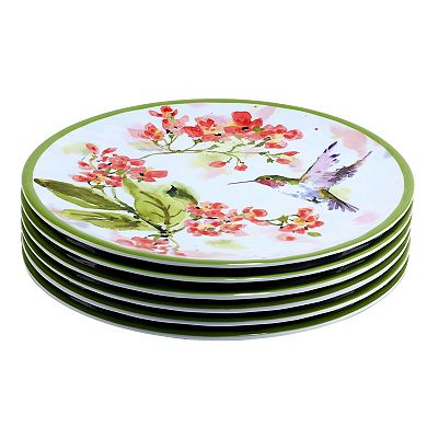 Certified International 6-Piece Hummingbird Salad Plate Set