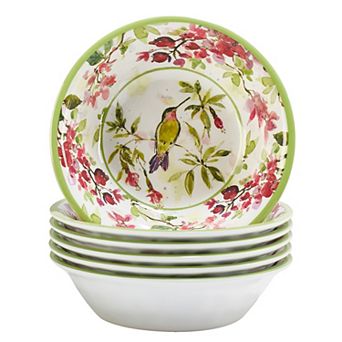 Certified International 6 pc Hummingbird Bowl Set